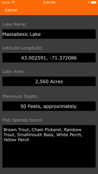New Hampshire – Fishing Lakes screenshot 2