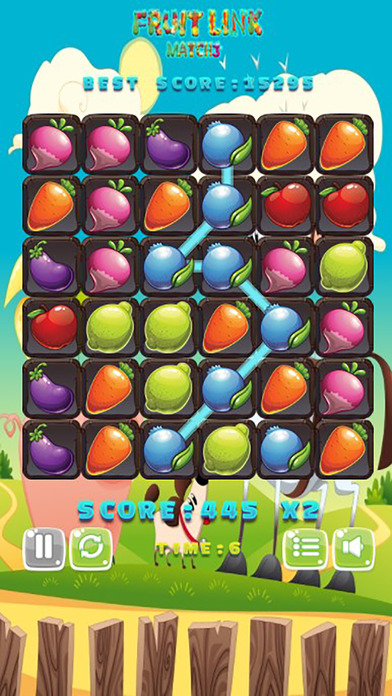 Fruits Link is a match-3 puzzle game screenshot 2