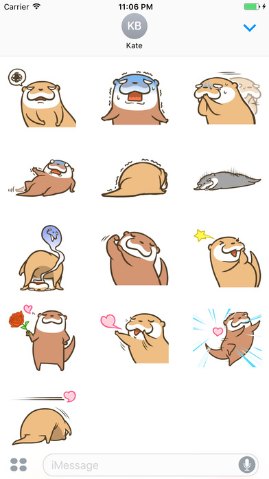 Lovely Otter Couple Stickers Vol 4 screenshot 3