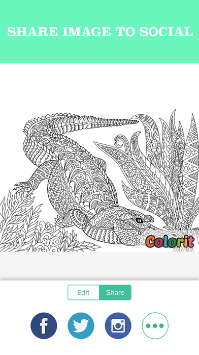Animals Adult Coloring Book Pages for Anti-Stress screenshot 3