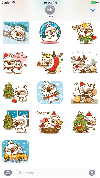 Snowman and Dog sticker for iMessage screenshot 3