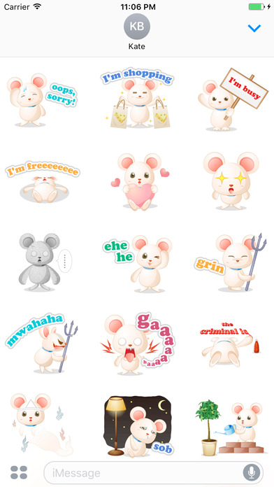 Cute Pink Mouse Stikers screenshot 2