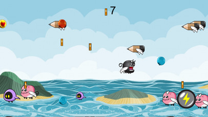 Cute Flying Monster Ocean Escape screenshot 2