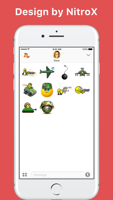 Army and War emoji stickers by NitroX for iMessage screenshot 2