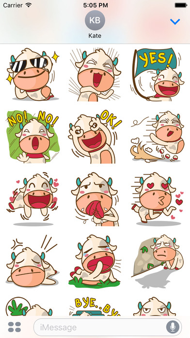 Moobee the chubby fat cow 2 for iMessage sticker screenshot 3