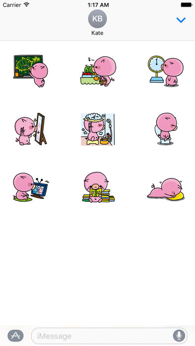 Daily Life Of Pink Piggy Sticker screenshot 3