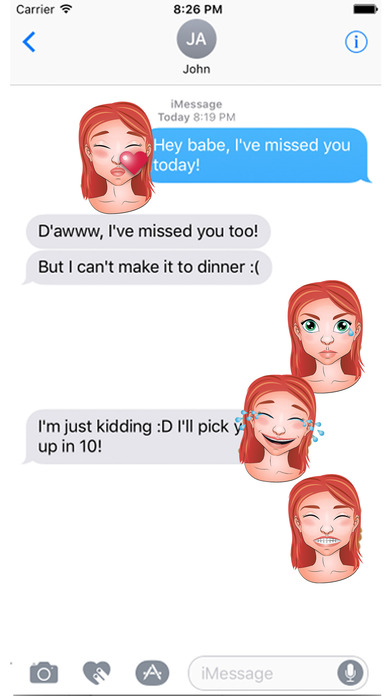Redhead Emoji Set GeeMoji screenshot 3
