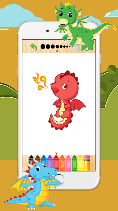 Dragon Cartoon Coloring Painting Art Book for Kids screenshot 4