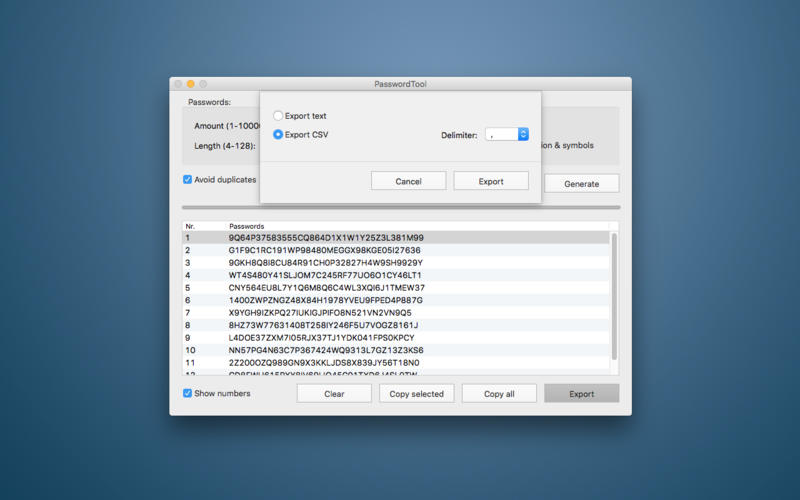 PasswordTool for Mac 1.1.1 破解版 – 生成随机密码的工具