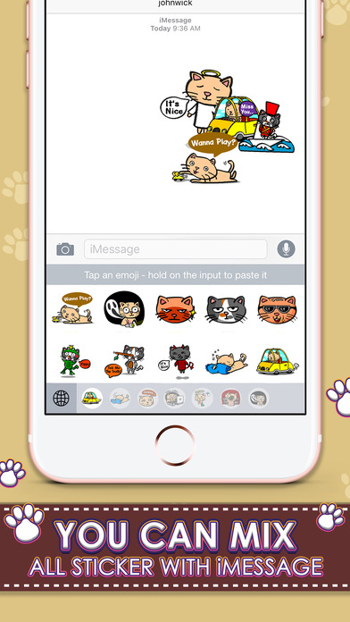 Crazy Catz Stickers Emoji Keyboard By ChatStick screenshot 3