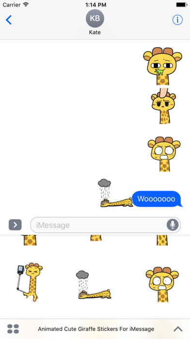 Animated Cute Giraffe Stickers For iMessage screenshot 4