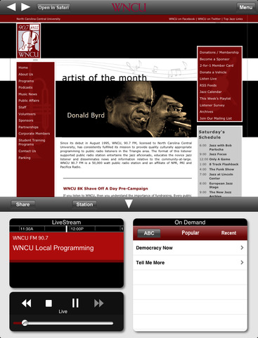 WNCU Public Radio App for iPad screenshot 2