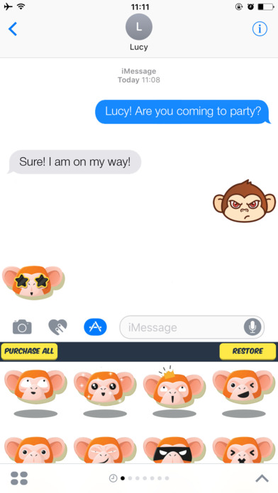 Monkey Stickers - Cute Monkey Emojis screenshot 2