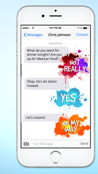 Watercolor Paint Splat Words Text Sticker Pack screenshot 2