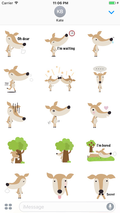 Funny Deer Daily Life English Sticker screenshot 2
