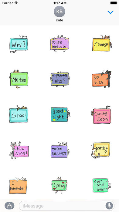 English Message With Cats Sticker screenshot 2