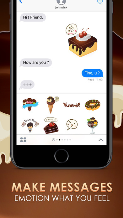 Chocolate Emoticons Stickers for iMessage screenshot 2