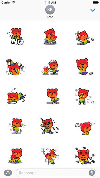 Lovely Rainbow Bear Sticker screenshot 2