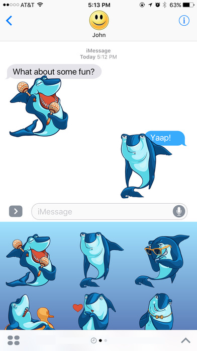 Angry Shark Stickers for iMessage screenshot 2