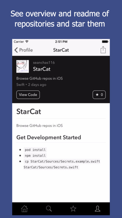 StarCat - repo browser for GitHub screenshot 2