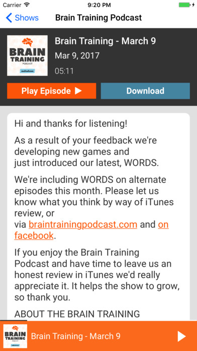 Brain Training Podcast screenshot 2