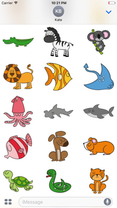 Hand Drawn Cute Animals Stickers screenshot 2