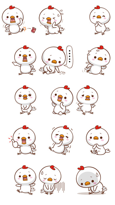Cute White Chicken - New Bird stickers! screenshot 2