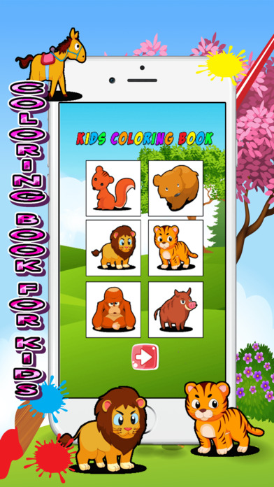 zoo animals card coloring book for kids screenshot 2