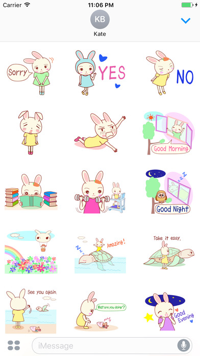 Willow The Happy Rabbit Girl Stickers screenshot 2