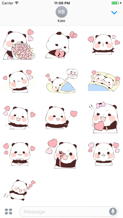 Lovely Panda Couple Sticker screenshot 3