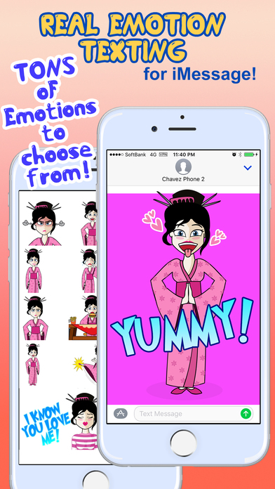 Bit Emoji - Your Real Emotion Texting App (Geisha) screenshot 2
