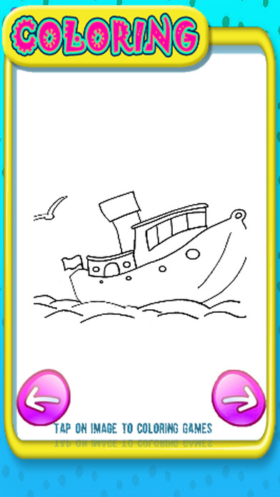 Kids Coloring Book Boat Machine Game Edition screenshot 2