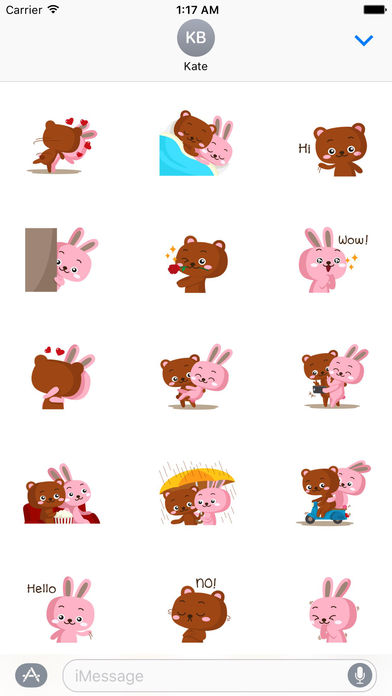 Bear And Rabbit Love Sticker screenshot 2
