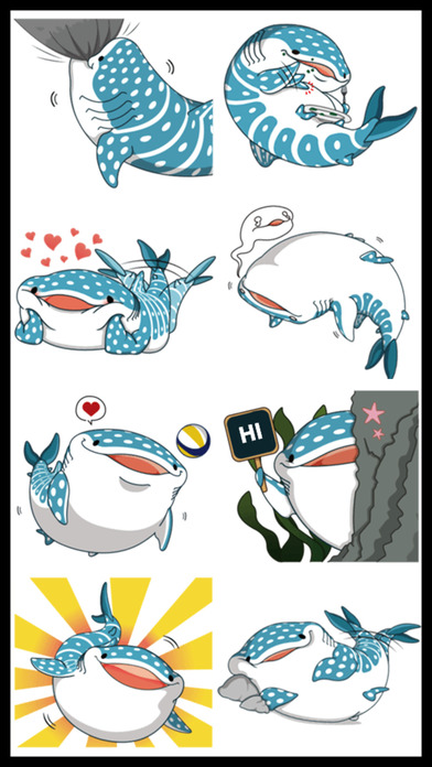 Cute Whale Shark Stickers screenshot 4