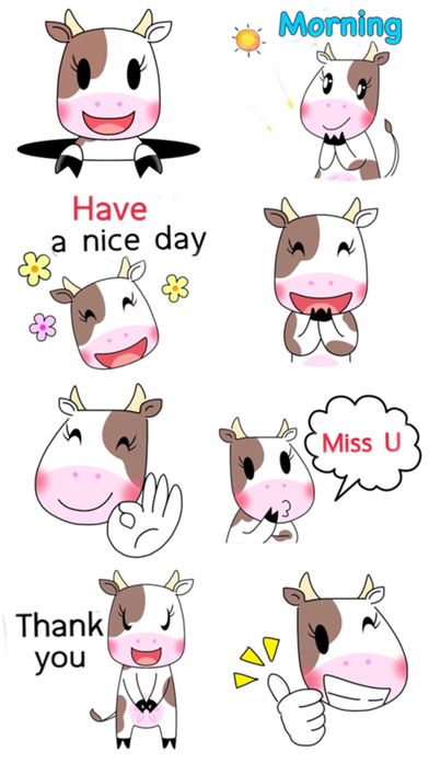Happy Cow Stickers ● for iMessage screenshot 2