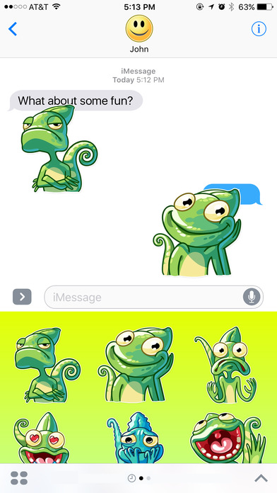 Funny Chameleon from Jungle Stickers screenshot 2