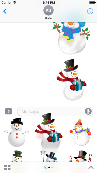 Snowman Bundle Stickers for iMessage screenshot 2