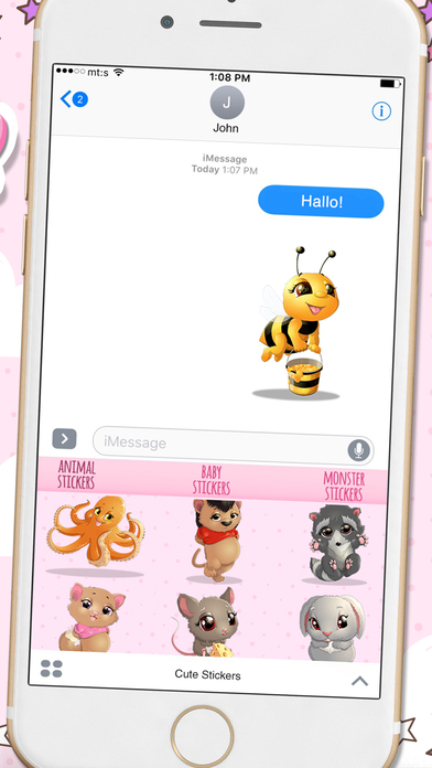 Cute Stickers for iMessages – Sweet Animated Emoji screenshot 2