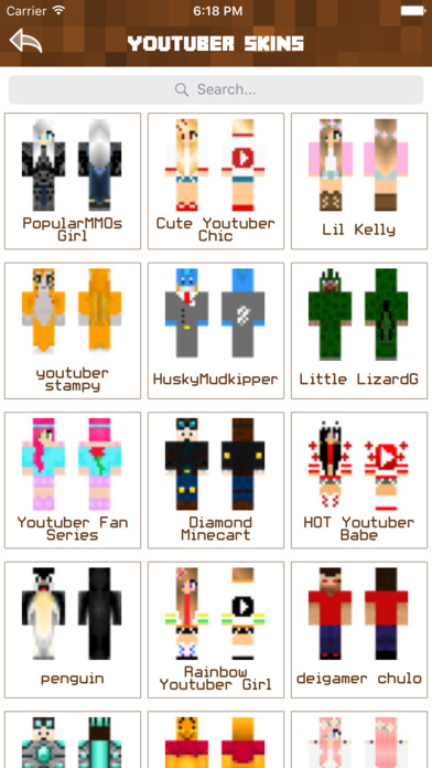 Minecraft youtubers skins