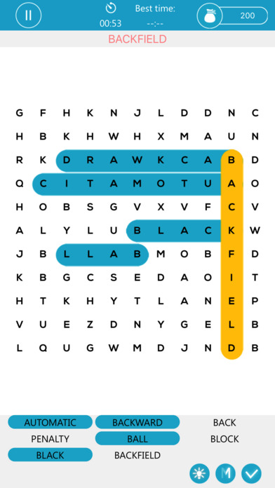 Word Search Puzzle Game App for American Football screenshot 2