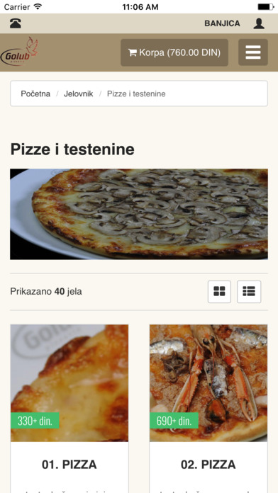 Golub Pizza screenshot 2