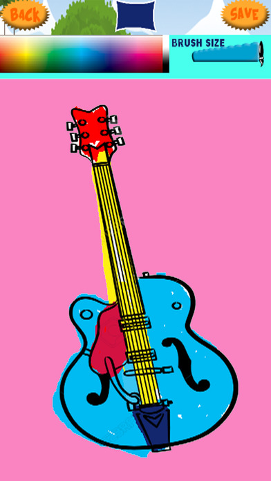 Music Drawing Games Coloring Guitar Pages screenshot 3
