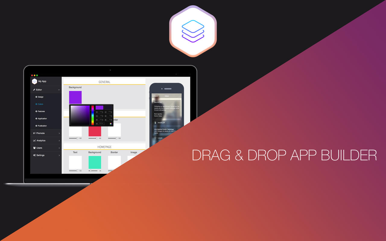 drag and drop app maker