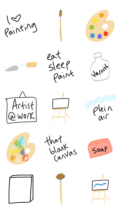 Painter artist sticker - art stickers for iMessage screenshot 2