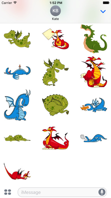Cute Dragon Sticker for iMessage screenshot 2