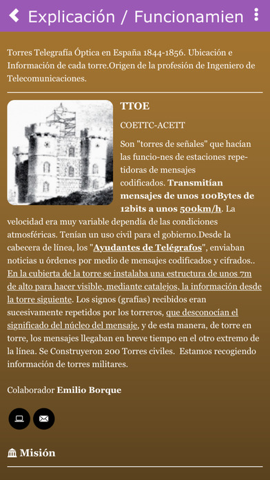 Torres Telegrafía Óptica España screenshot 2
