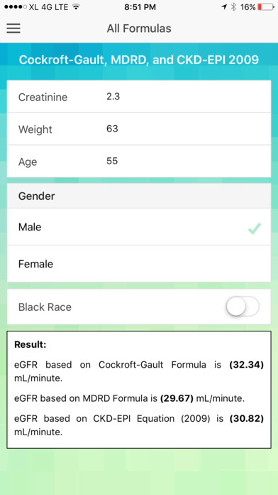 Pocket GFR Calculator screenshot 3