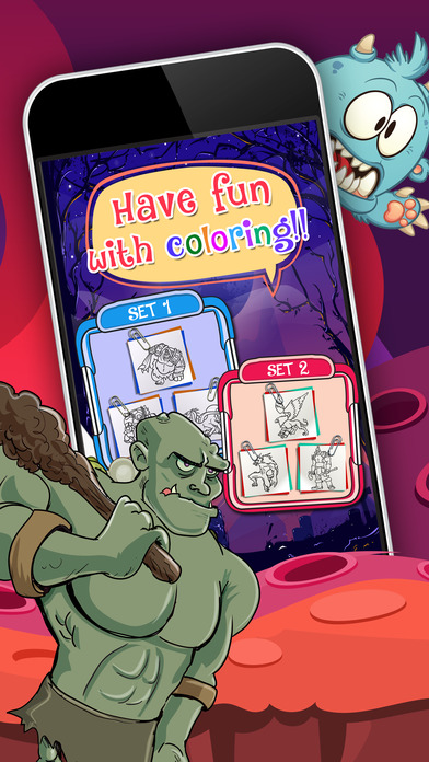 Monsters and Beasts Coloring Book Pro screenshot 2