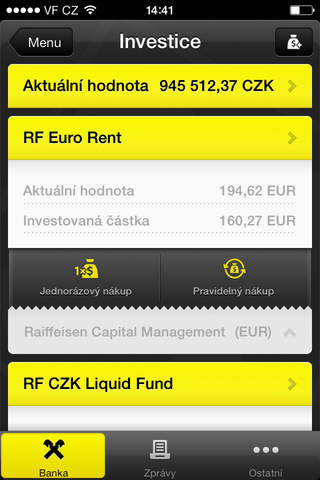 Raiffeisenbank CZ - Mobilní eKonto Finance Mobilní Ekonto