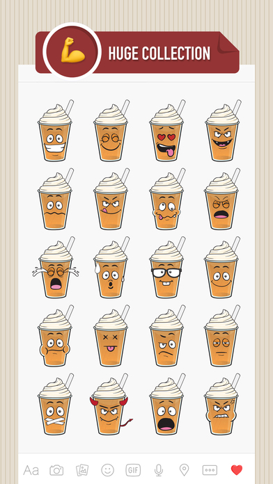 CoffeeMoji - coffee stickers & emoji keyboard app screenshot 2